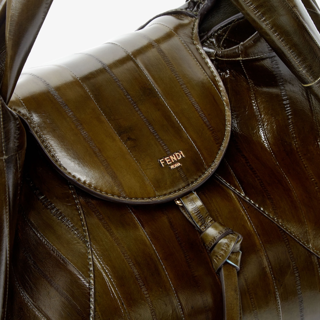 FENDI Spy Olive green inlaid hagfish leather bag - Image 3